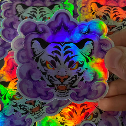 White Smoke Tiger Holographic