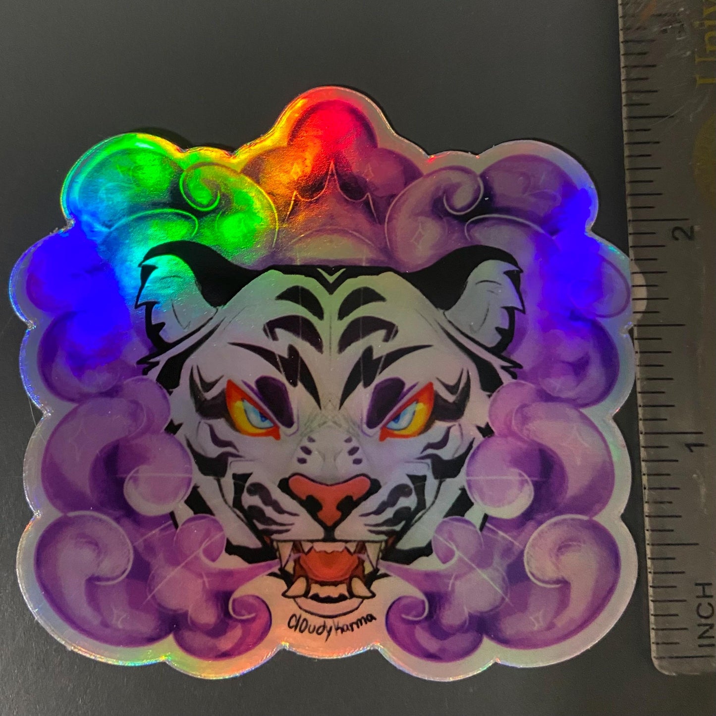 White Smoke Tiger Holographic